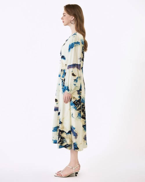 Sixdo SIXDO G-Blue Woven Loose Dress